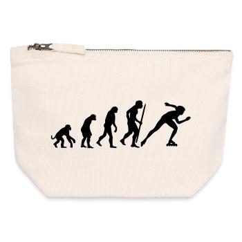 Evolution of inline speedskating - Canvas Zip Pouch 12 x 13 cm - nature - Front