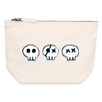 Bones Skulls - Canvas Zip Pouch 12 x 13 cm - nature - Front