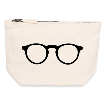 Brille - Canvas Reißverschluss-Täschchen (12 x 13 cm) - Naturweiß - Vorne