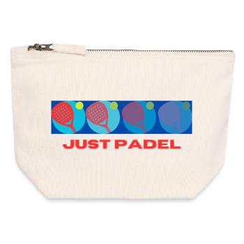 Cache juste Padel - Pochette zippée en toile 12 x 13 cm - blanc naturel - Devant