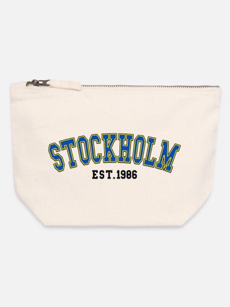Stockholm, gegründet 1986 - Canvas Reißverschluss-Täschchen (12 x 13 cm) - Naturweiß