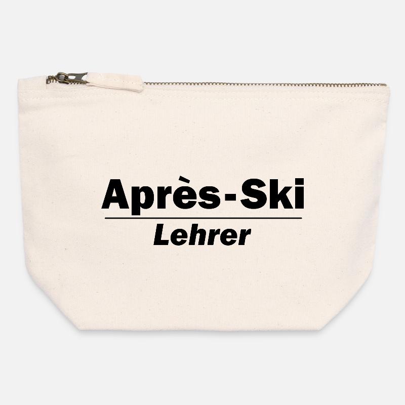 Après-Ski Lehrer - Canvas Reißverschluss-Täschchen (12 x 13 cm) - Naturweiß