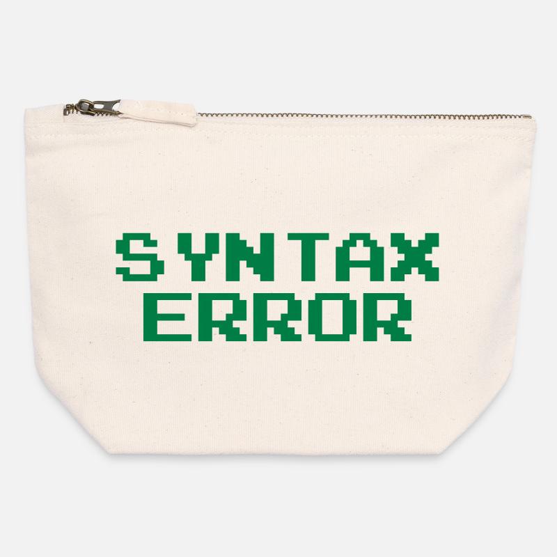 Syntax Error - Pochette zippée en toile 12 x 13 cm - blanc naturel