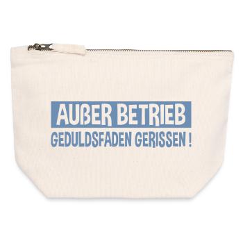 ausser betrieb geduldsfaden gerissen - Canvas Reißverschluss-Täschchen (12 x 13 cm) - Naturweiß - Vorne