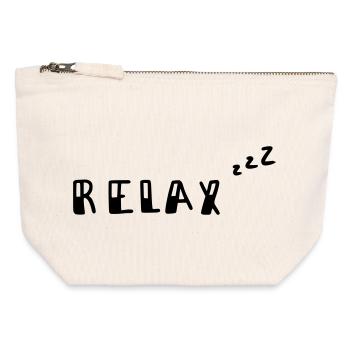 Relax - Canvas Reißverschluss-Täschchen (12 x 13 cm) - Naturweiß - Vorne