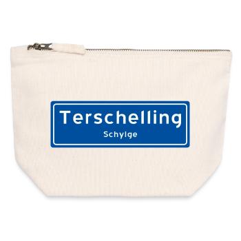 Terschelling Ortsschild - Canvas Reißverschluss-Täschchen (12 x 13 cm) - Naturweiß - Vorne