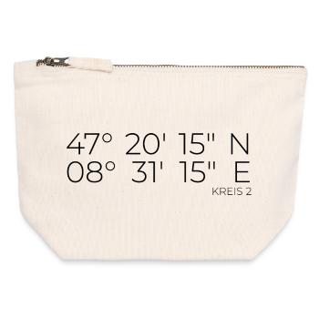 Coordonnées District 2 Zurich - Pochette zippée en toile 12 x 13 cm - blanc naturel - Devant
