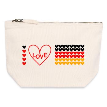 I love Deutschland - Canvas Reißverschluss-Täschchen (12 x 13 cm) - Naturweiß - Vorne