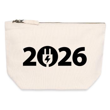 Electrician 2026, Electronics Technician 2026, Electricity 2026 - Canvas Zip Pouch 12 x 13 cm - nature - Front