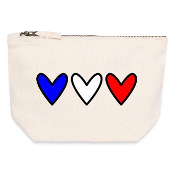 HEART. HEARTS. VALENTINE'S DAY. LOVE. LOVE. COUPLE. - Canvas Zip Pouch 12 x 13 cm - nature - Front