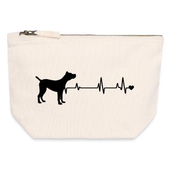 Dog - Canvas Zip Pouch 12 x 13 cm - nature - Front