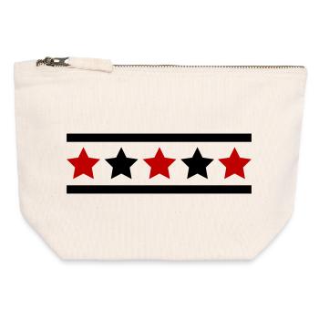 Motif étoile - Pochette zippée en toile 12 x 13 cm - blanc naturel - Devant
