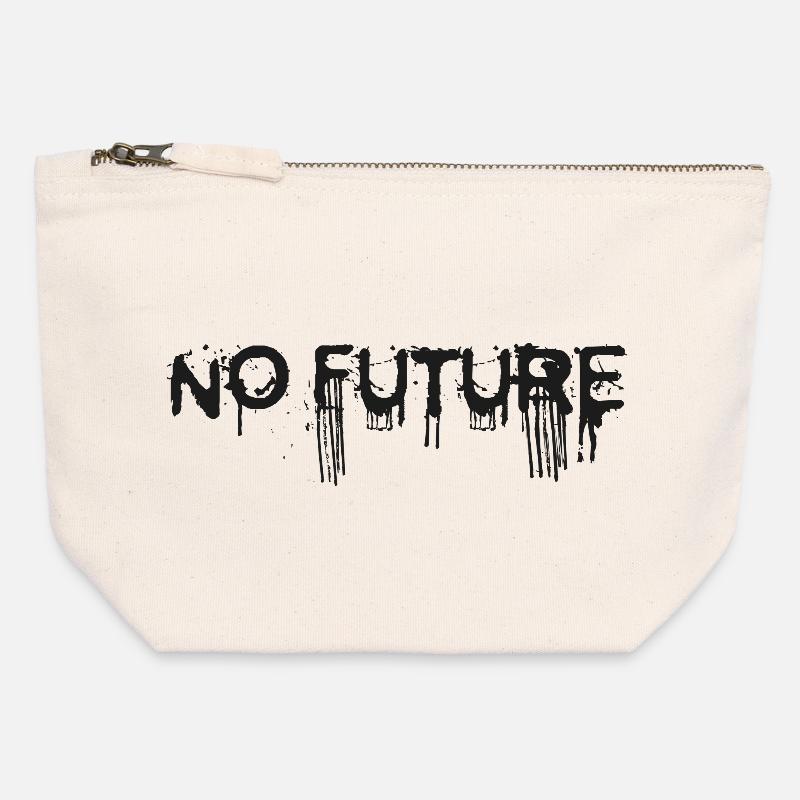 NO FUTURE - Canvas Reißverschluss-Täschchen (12 x 13 cm) - Naturweiß