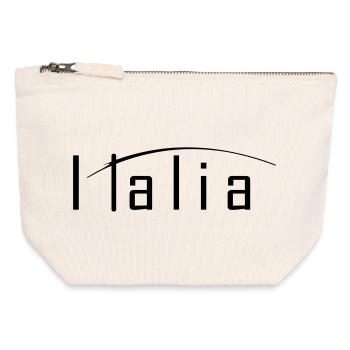 Italia - Pochette zippée en toile 12 x 13 cm - blanc naturel - Devant
