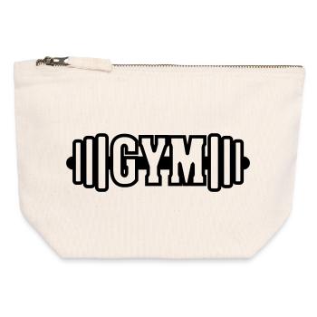 Emblème de gymnase - Pochette zippée en toile 12 x 13 cm - blanc naturel - Devant
