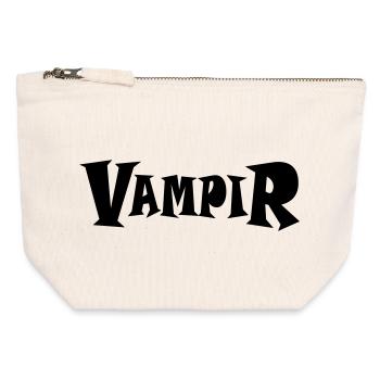 VAMPIR - Canvas Reißverschluss-Täschchen (12 x 13 cm) - Naturweiß - Vorne