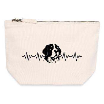 St. Bernard ECG Heartbeat - Canvas Zip Pouch 12 x 13 cm - nature - Front