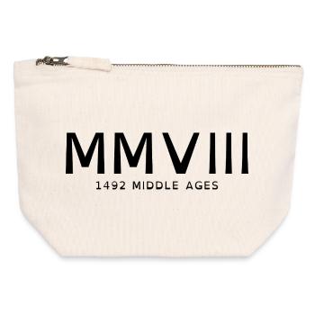 2008_LINE_black - Canvas Zip Pouch 12 x 13 cm - nature - Front