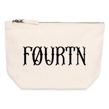 FØURTN Chest Logo Black – Minimal Streetwear - Canvas Zip Pouch 12 x 13 cm - nature - Front