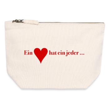 Everyone Has a Heart – Skat Humor Shirt - Canvas Zip Pouch 12 x 13 cm - nature - Front