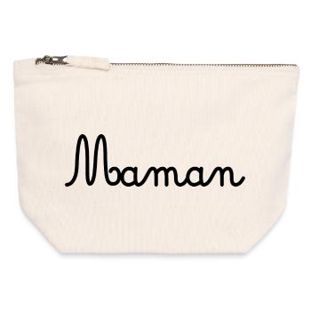Mama - Canvas Reißverschluss-Täschchen (12 x 13 cm) - Naturweiß - Vorne