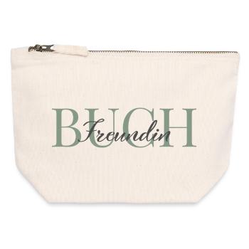 Ami du lecteur Vert-Gris - Pochette zippée en toile 12 x 13 cm - blanc naturel - Devant