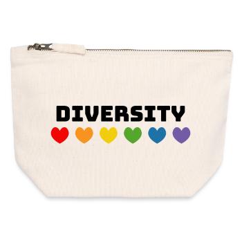 Rainbow Hearts Diversity LGBT lgbtqi queer - Canvas Zip Pouch 12 x 13 cm - nature - Front