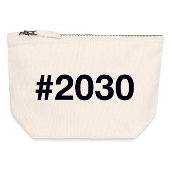 2030 Hashtag - Canvas Zip Pouch 12 x 13 cm - nature - Front