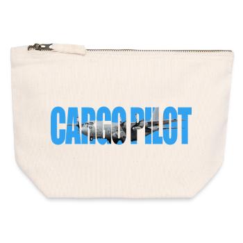 Pilote cargo C-130 - Pochette zippée en toile 12 x 13 cm - blanc naturel - Devant