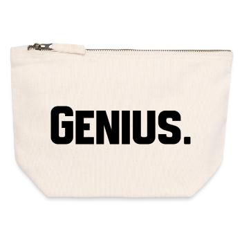 Génie - Pochette zippée en toile 12 x 13 cm - blanc naturel - Devant