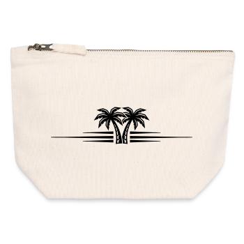 Palm Tree Icon Line - Canvas Zip Pouch 12 x 13 cm - nature - Front