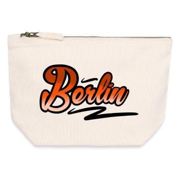 Berlin - Pochette zippée en toile 12 x 13 cm - blanc naturel - Devant