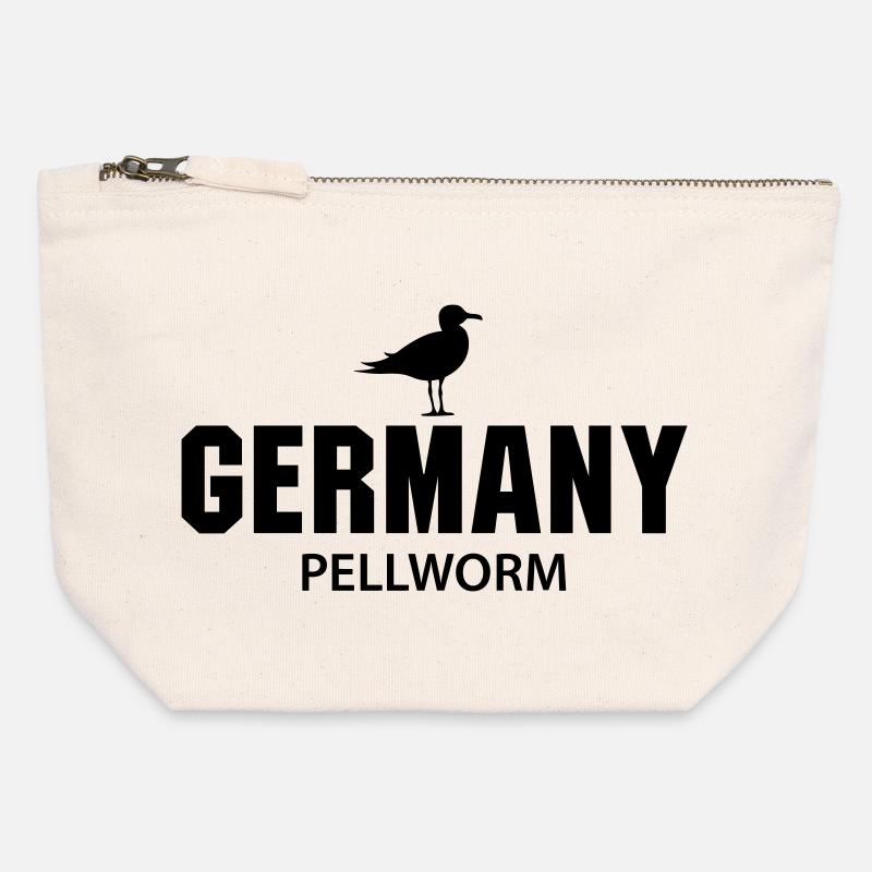Pellworm GERMANY - Canvas Zip Pouch 12 x 13 cm - nature
