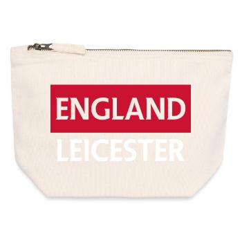 Flagge von England mit Skyline der Stadt - Canvas Reißverschluss-Täschchen (12 x 13 cm) - Naturweiß - Vorne