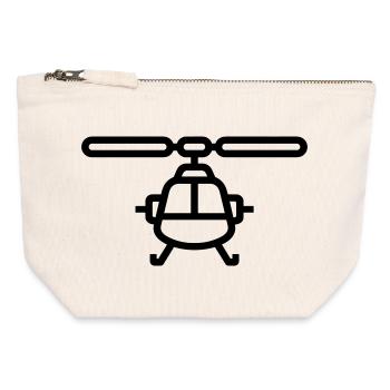 Hubschrauber - Canvas Reißverschluss-Täschchen (12 x 13 cm) - Naturweiß - Vorne