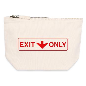 Sortie uniquement - cadeau drôle - Pochette zippée en toile 12 x 13 cm - blanc naturel - Devant