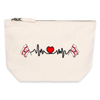 Cardio de fréquence cardiaque pour la province de Drenthe - Pochette zippée en toile 12 x 13 cm - blanc naturel - Devant