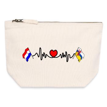 Cardio im Herzen der Flagge der Niederlande, Limburg - Canvas Reißverschluss-Täschchen (12 x 13 cm) - Naturweiß - Vorne