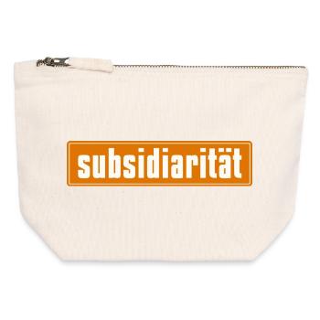 Subsidarity Schriftzug auf Background - Canvas Reißverschluss-Täschchen (12 x 13 cm) - Naturweiß - Vorne
