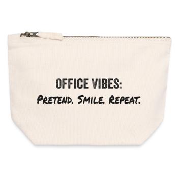 Büro-Vibes: so tun, als ob, lächeln, wiederholen - Canvas Reißverschluss-Täschchen (12 x 13 cm) - Naturweiß - Vorne