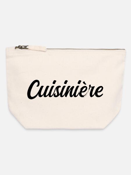 Koch Chef Küche Gastronomie Profi - Canvas Reißverschluss-Täschchen (12 x 13 cm) - Naturweiß