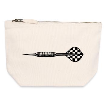 Lancer de fléchettes - Pochette zippée en toile 12 x 13 cm - blanc naturel - Devant