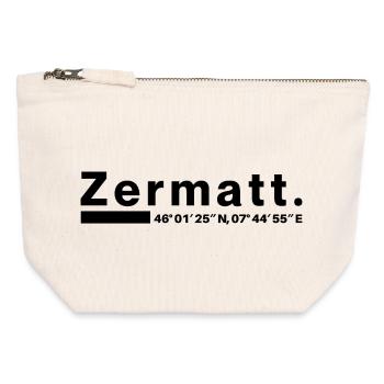 Zermatt coordinates Valais Switzerland - Canvas Zip Pouch 12 x 13 cm - nature - Front