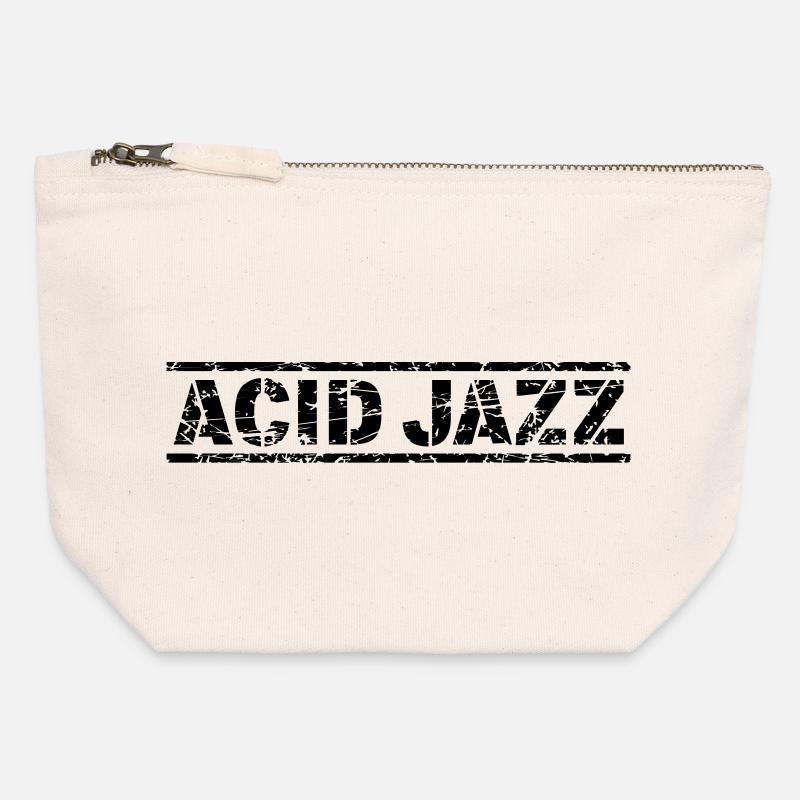 Acid Jazz - Pochette zippée en toile 12 x 13 cm - blanc naturel