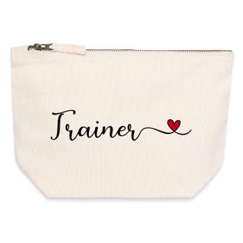 Entraîneur - Pochette zippée en toile 12 x 13 cm - blanc naturel - Devant