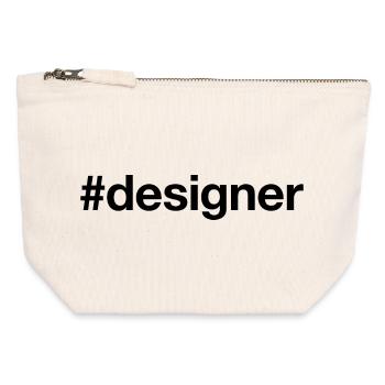 DESIGNER Hashtag Fashion Graphic Creative - Canvas Zip Pouch 12 x 13 cm - nature - Front