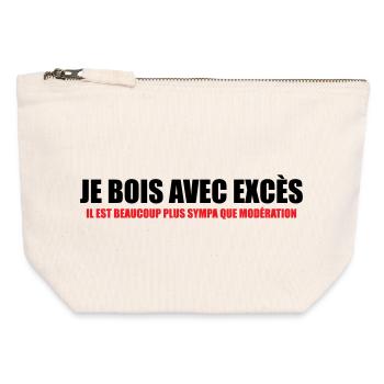 I drink with Excess nicer than Moderation - Canvas Zip Pouch 12 x 13 cm - nature - Front