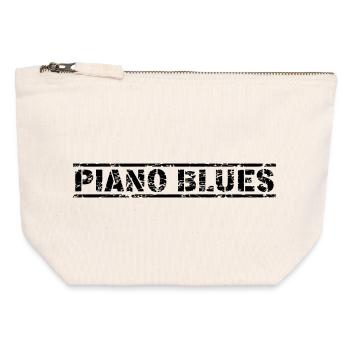 Piano Blues - Pochette zippée en toile 12 x 13 cm - blanc naturel - Devant