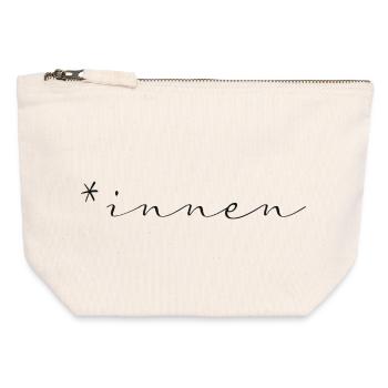 Chemise Féminisme - Pochette zippée en toile 12 x 13 cm - blanc naturel - Devant