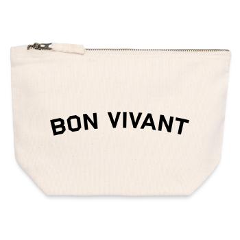 Bon vivant - Pochette zippée en toile 12 x 13 cm - blanc naturel - Devant